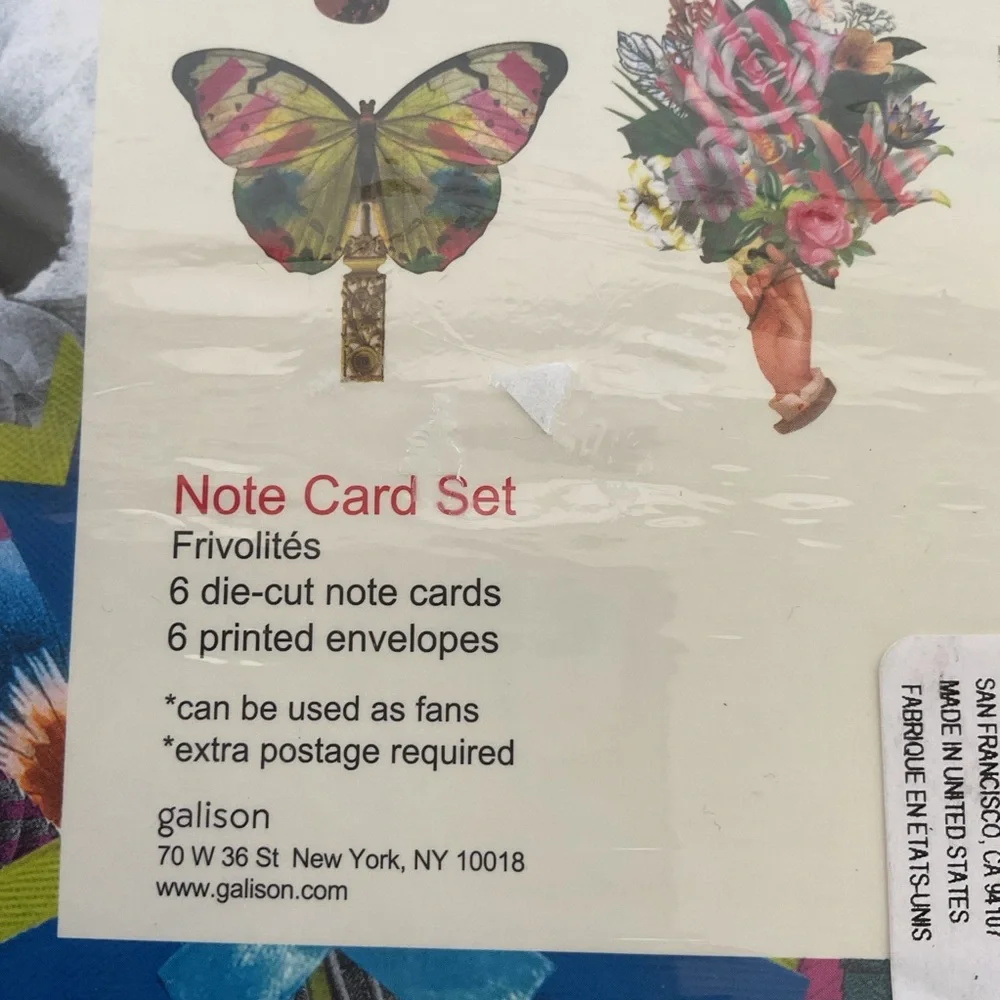 Christian Lacroix Frivolites Fan Diecut Boxed Notecards NWT